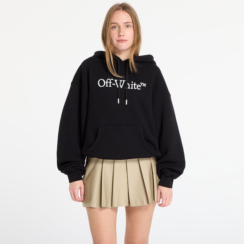 Pulover Off-White Big Logo Bookkish Over Hoodie Črna | OWBB058C99FLE0011001