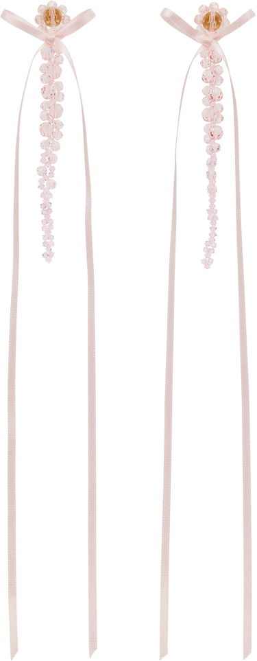 Uhani Simone Rocha Simone Rocha Bow Ribbon Drip Earrings Roza | ERG410S 0903, 0