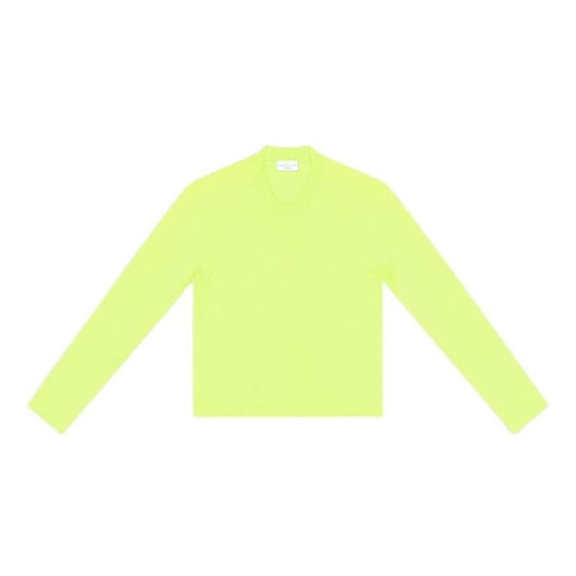 Pleteni pulover Balenciaga Long Sleeve Crewneck Top Rumena | 704103TMVB77204