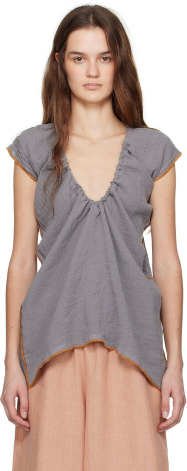 Majica brez rokavov Baserange Baserange Max Draped Blouse Siva | TOMX-LC-SP25, 0