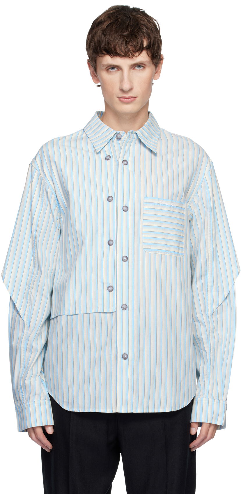 Srajce Andersson Bell Andersson Bell Striped Layered Split-Sleeve Shirt Večbarvna | atb1369m