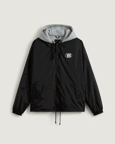 Jakna Vans Riley Hooded Coaches Jacket Črna | VN000P75BLK, 0