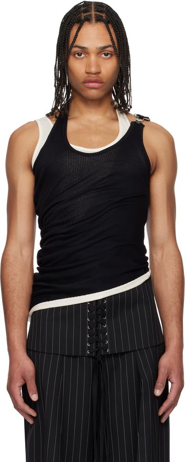 Majica brez rokavov Jean Paul Gaultier Jean Paul Gaultier 'The Red Draped Double' Tank Top Črna | 25/34-F-DB053-J092-0003, 0