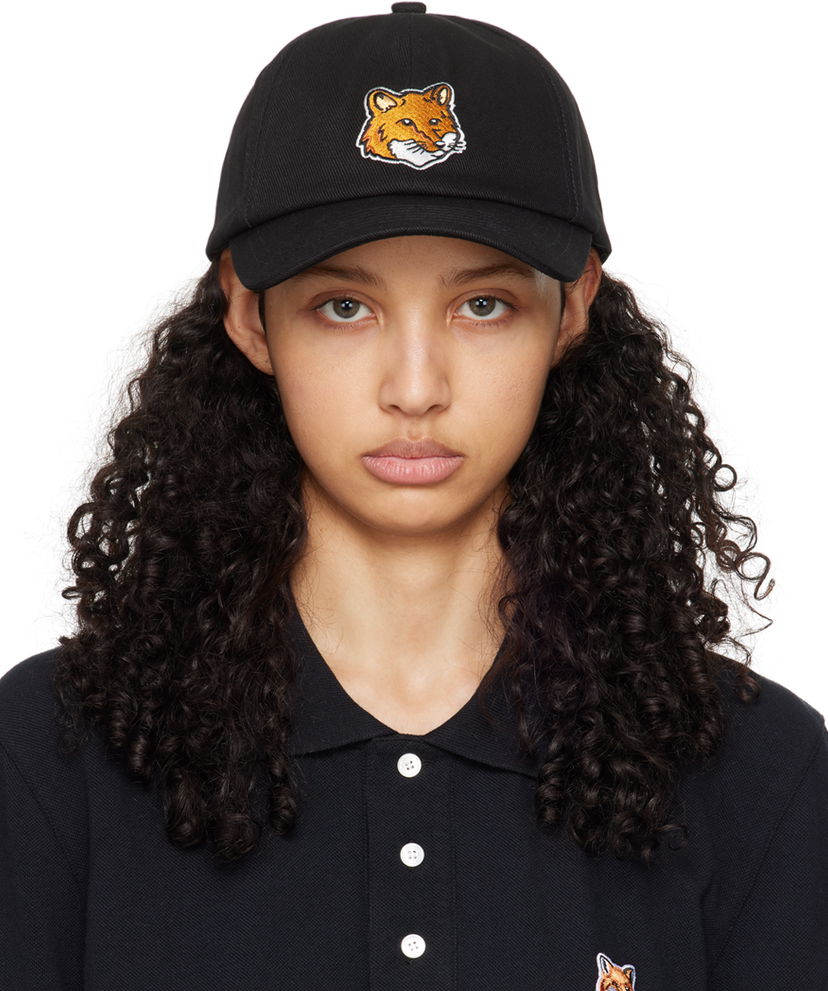 Kapa MAISON KITSUNÉ Large Fox Head 6P Cap Črna | MM06103WW0096