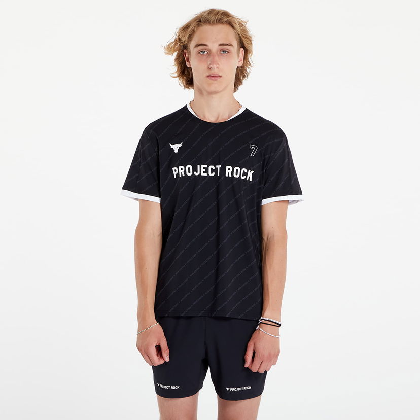 Dres Under Armour Project Rock Rugby Shirt Black/ White Črna | 1387512-001