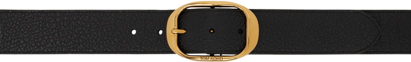 Pasovi Tom Ford Tom Ford Oval Buckle Leather Belt Črna | TB279-LCL242X