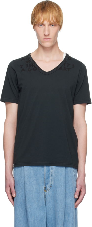Majica Maison Margiela MM6 Maison Margiela V-Neck Jersey T-Shirt Črna | SH2GC0022 M20115, 0