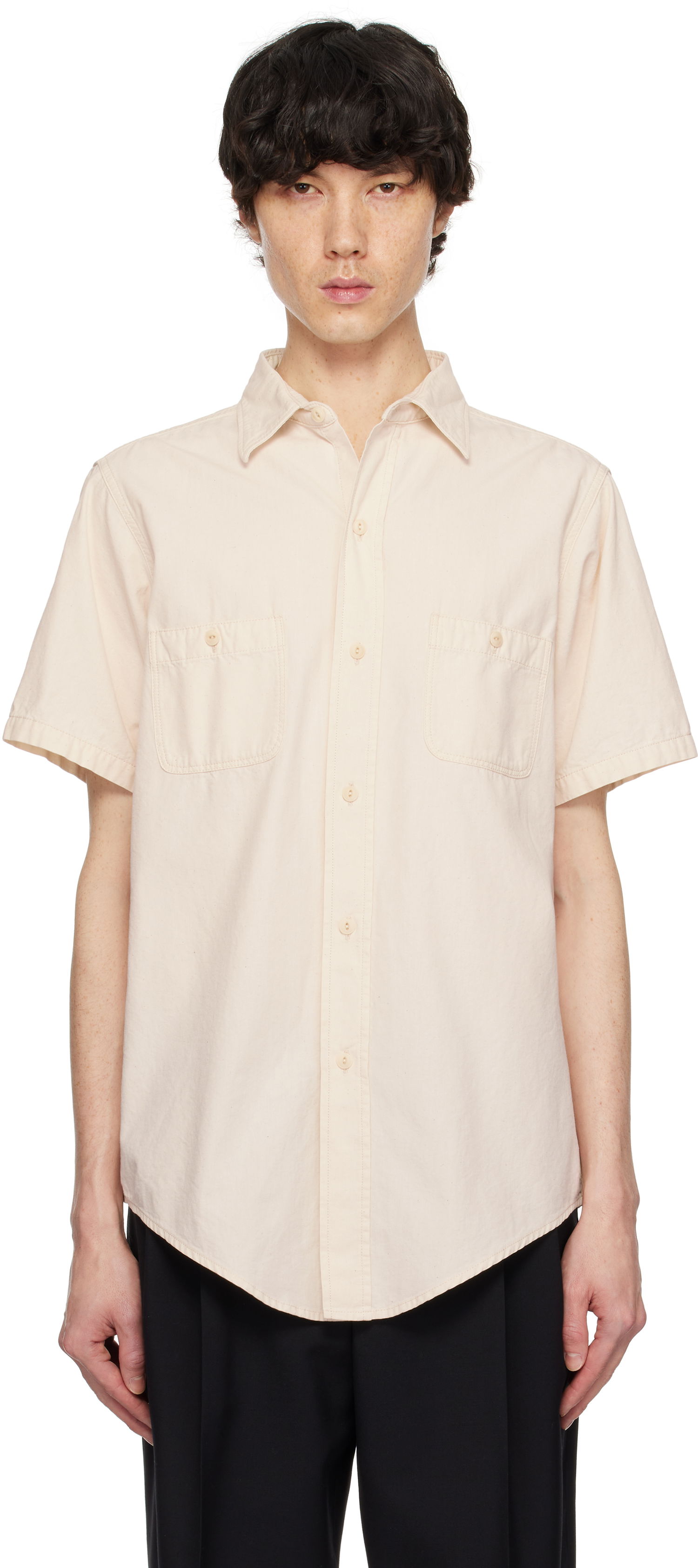 Srajce Maison Margiela Maison Margiela Chambray Short Sleeve Shirt Bež | S50DR0010 M30022, 0
