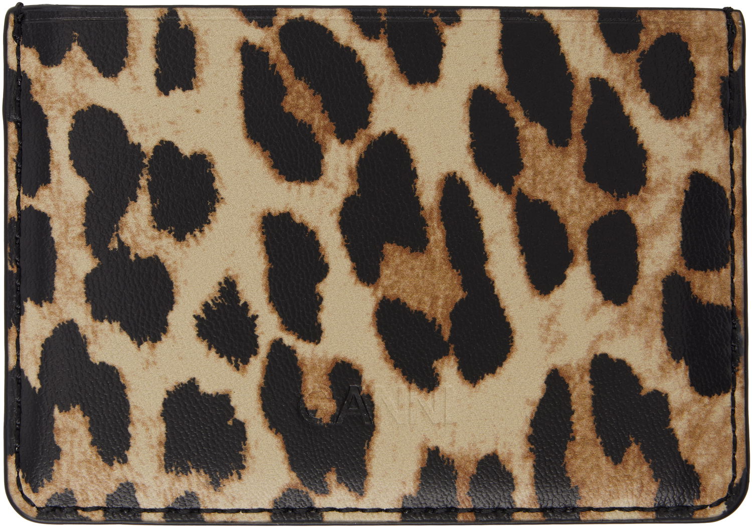 Denarnica GANNI GANNI Bou Leopard Print Card Holder Bež | A6541, 1