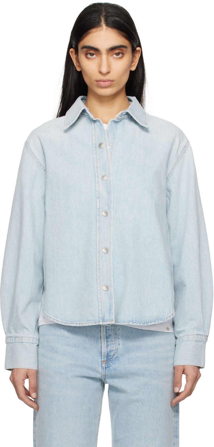 Srajce AGOLDE AGOLDE Laurel Denim Button-Up Shirt Modra | A7358-3018