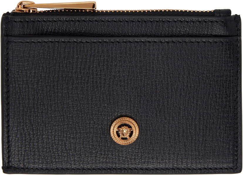 Denarnica Versace Versace Goatskin Zip Card Holder Črna | 1016785_1A10544