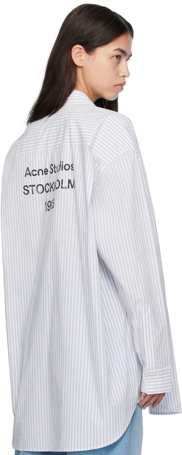 Srajce Acne Studios Acne Studios Striped Oversized Button-Up Shirt Modra | CB0117-, 2