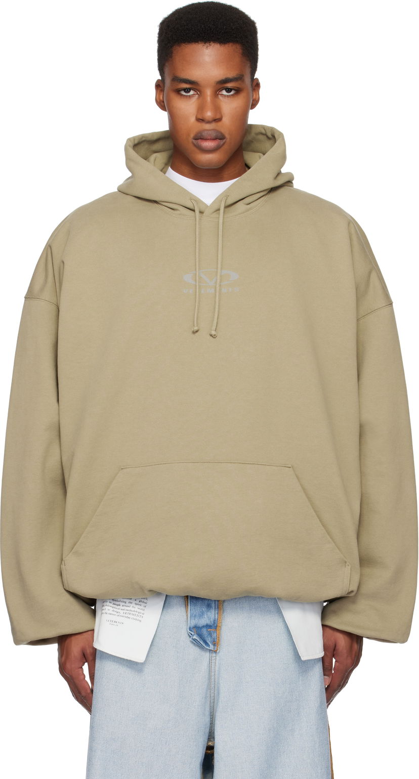 Pulover VETEMENTS Oval Logo Cropped Boxy Hoodie Zelena | UA66HD600T
