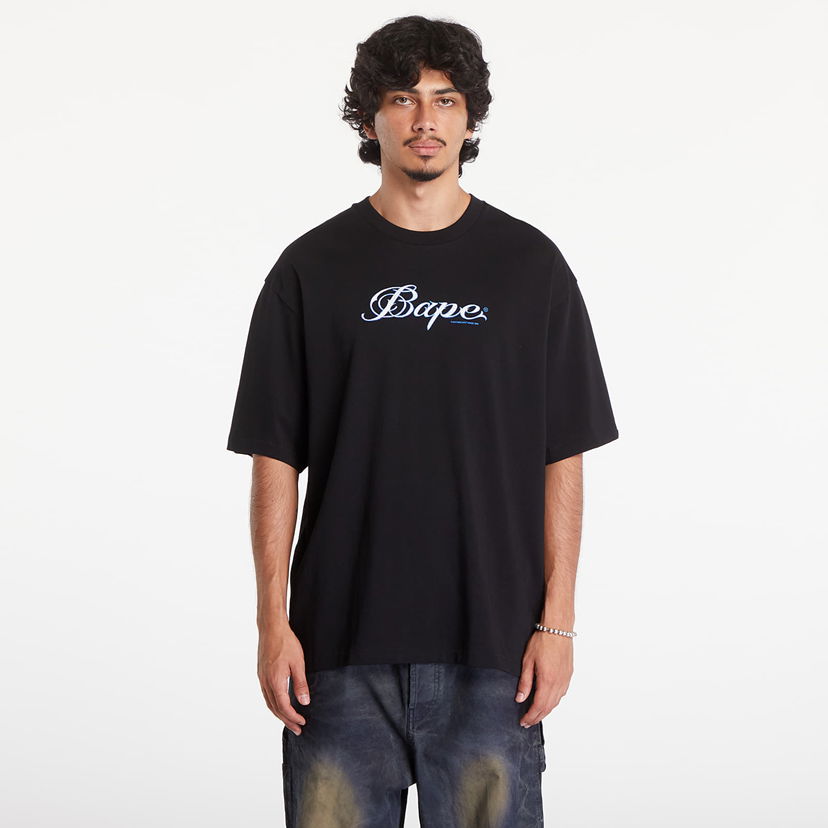 Majica BAPE A BATHING APE Logo Relaxed Fit Short Sleeve Tee Črna | 001TEK801316M BLK