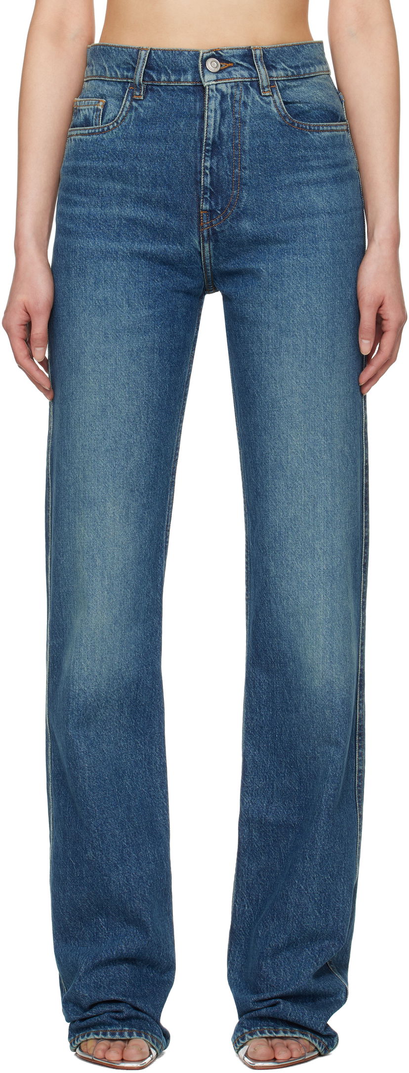 Kavbojke Coperni Coperni Straight Leg Jeans Modra | COPP78F2022