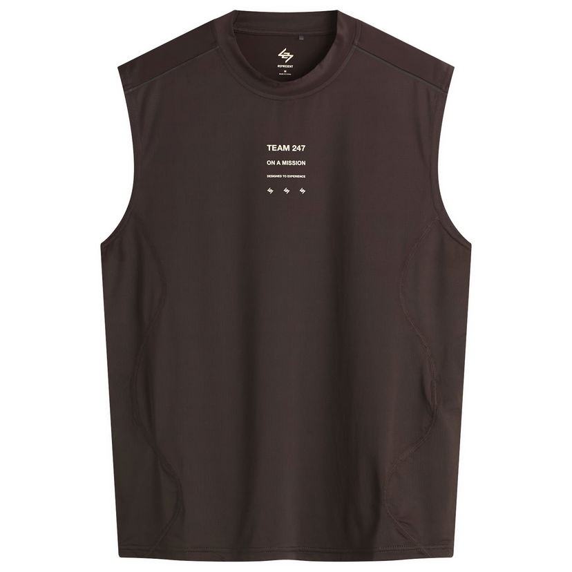 Majica brez rokavov Represent Clo 247 Mesh Runner Tank T-Shirt Rjava | 247M100019-17