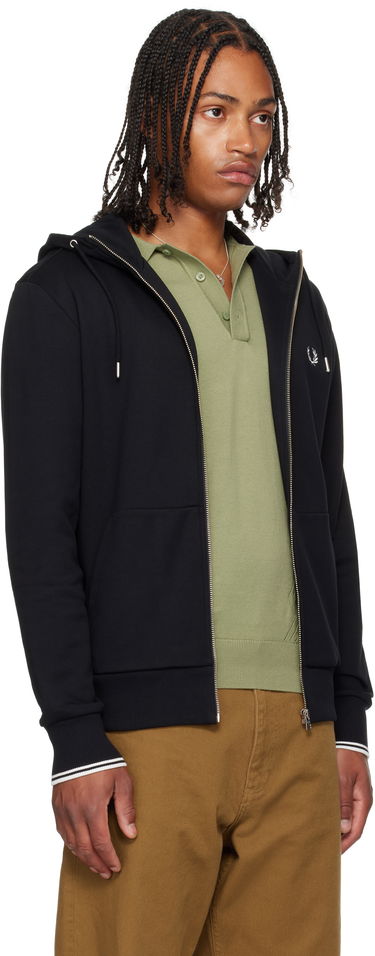 Pulover Fred Perry Zip Through Hoodie Črna | J7536, 1