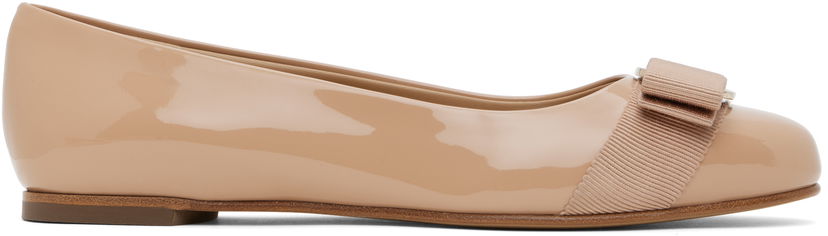 Oblačila FERRAGAMO Salvatore Ferragamo Varina Bow Ballerina Flats Bež | 753657