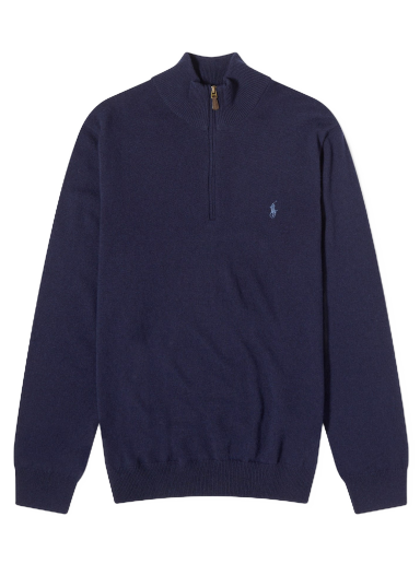 Pulover Polo by Ralph Lauren Polo Ralph Lauren  Lambswool Half Zip Knit Hunter Mornarica | 710876756001