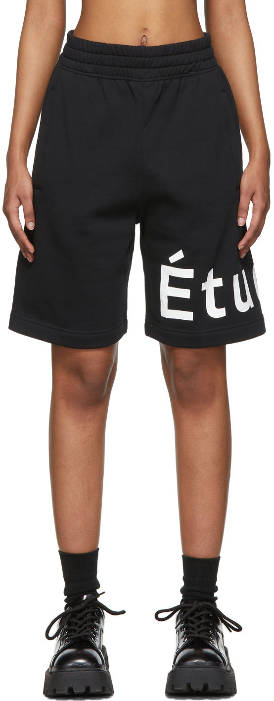 Kratke hlače Études Tempera Logo-Print Sweat Shorts Črna | E18E-610-01
