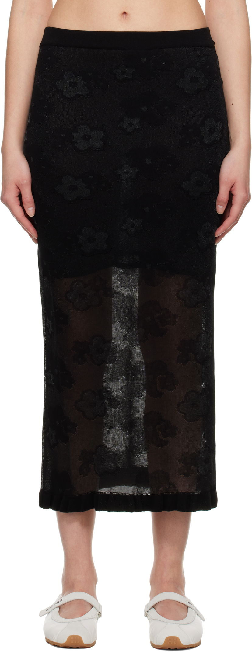 Krila Cecilie Bahnsen Cecilie Bahnsen Pegonia Floral Midi Skirt Črna | 1.25KNI50006 PEGONIA SKIRT