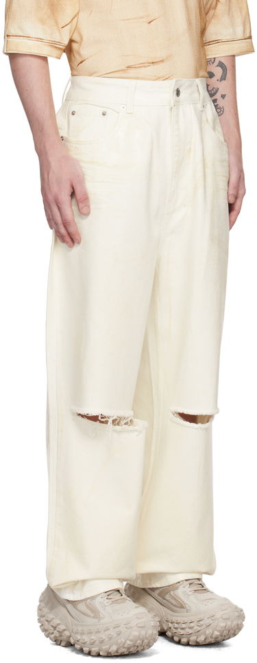 Kavbojke We11done Foil Coated Relaxed-Fit Jeans Bela | WD-DP1-23-342-M-WH, 1