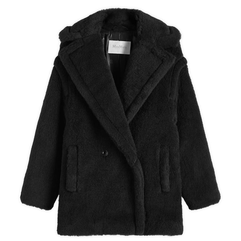 Plašči Max Mara Max Mara Women's Fuxia Oversized Fluffy Coat Črna | 2511081041600-Black