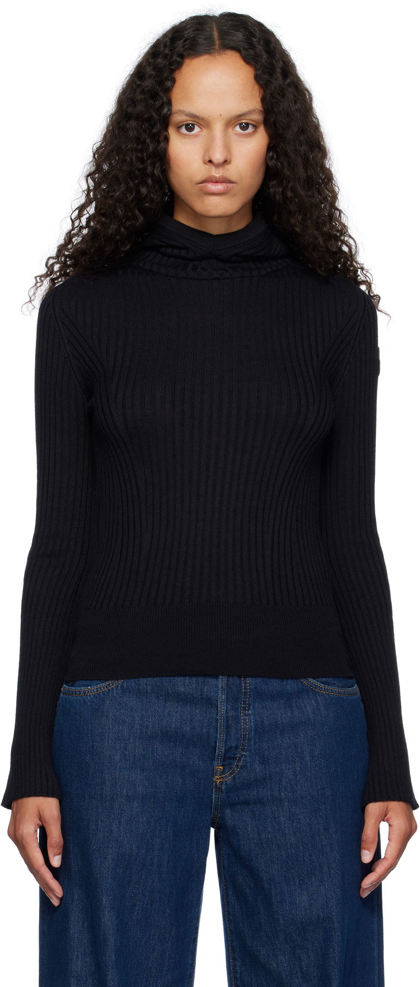 Pulover Moncler Virgin Wool Hoodie Črna | J20939G00004M1259