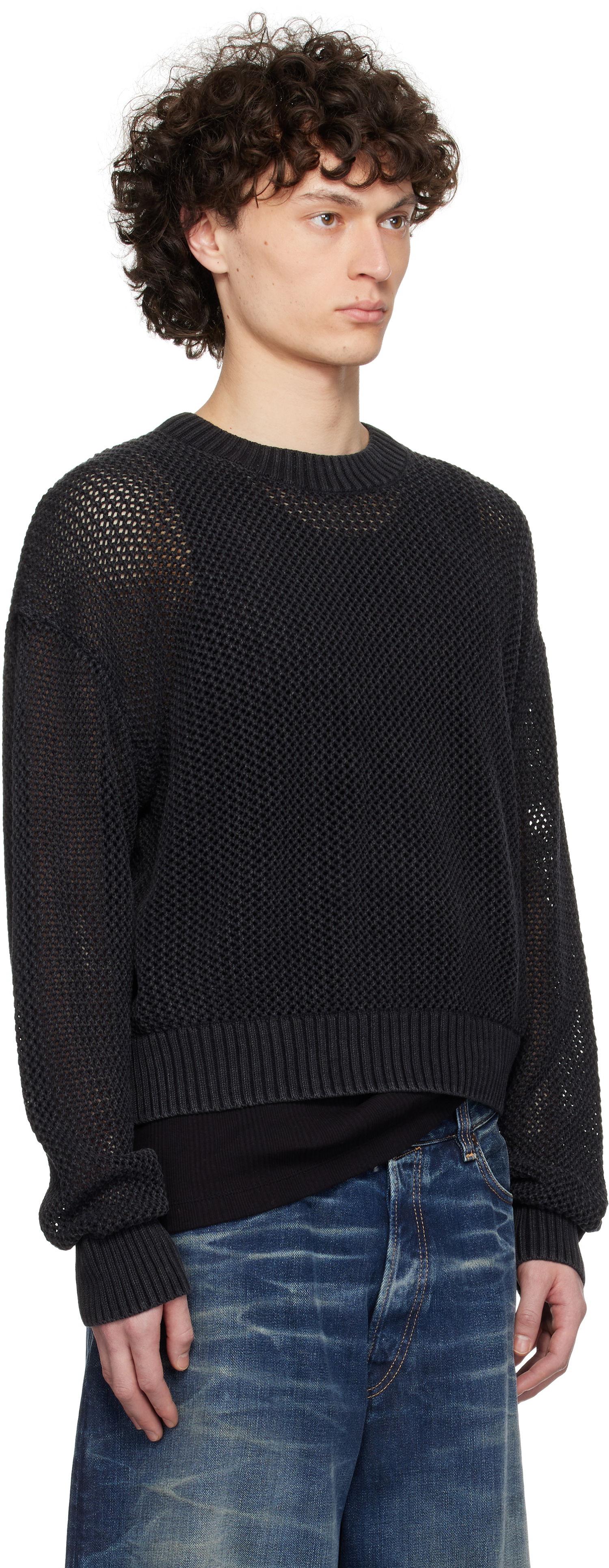 Pleteni pulover Represent Clo Represent Open Gauge Knit Sweater Črna | MLM3821, 1