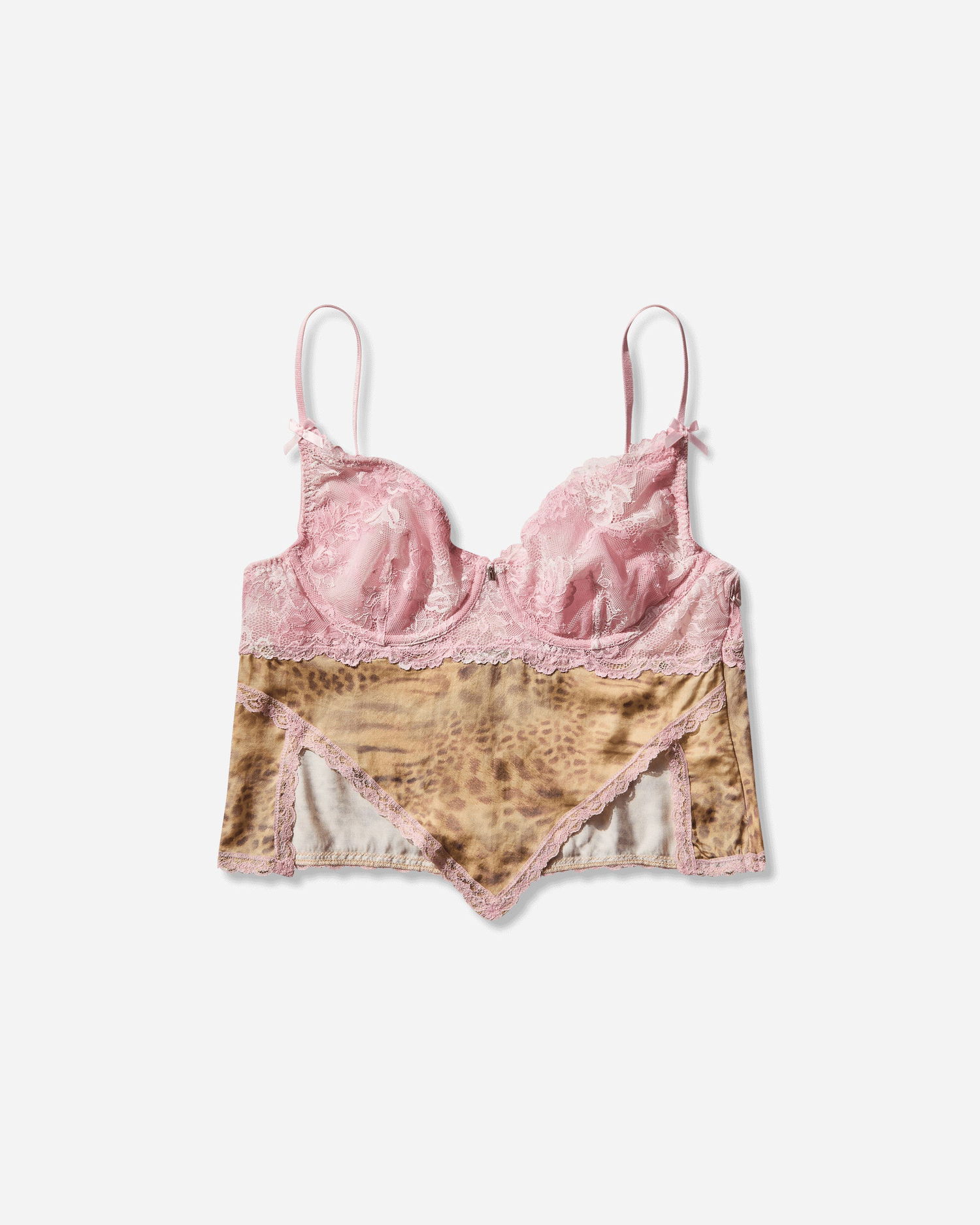 Modrček GUESS Lace Leopard Print Bra Top Večbarvna | W5BP16KCZQ0 G6H2, 0