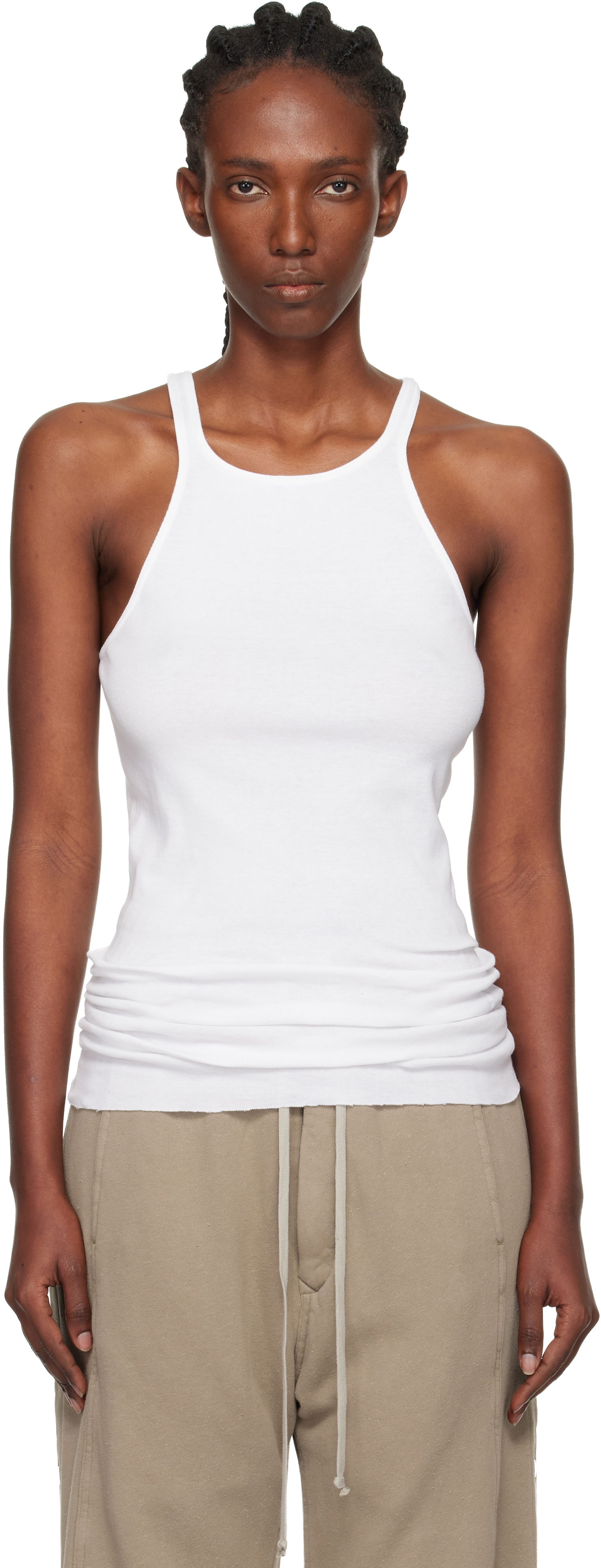 Majica brez rokavov Rick Owens Rick Owens DRKSHDW Concordians Ribbed Racer Back Tank Top Bela | DS02E7119 RN, 0