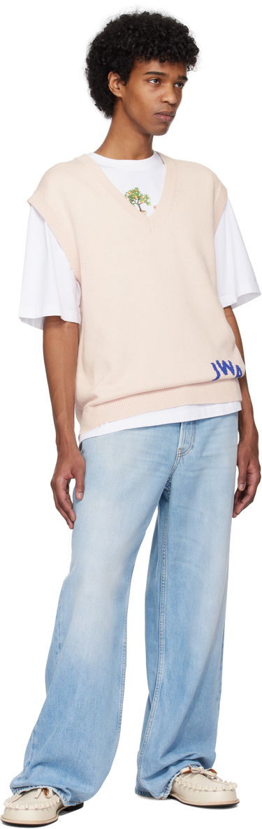 Telovnik JW Anderson JW Anderson 'JWA' V-Neck Knit Vest Roza | KW1349-YN0398, 3