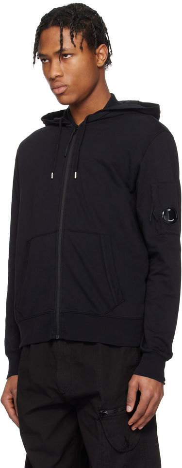Pulover C.P. Company C.P. Company Light Fleece Full Zip Hoodie Črna | 18CMSS057A-002246G, 3