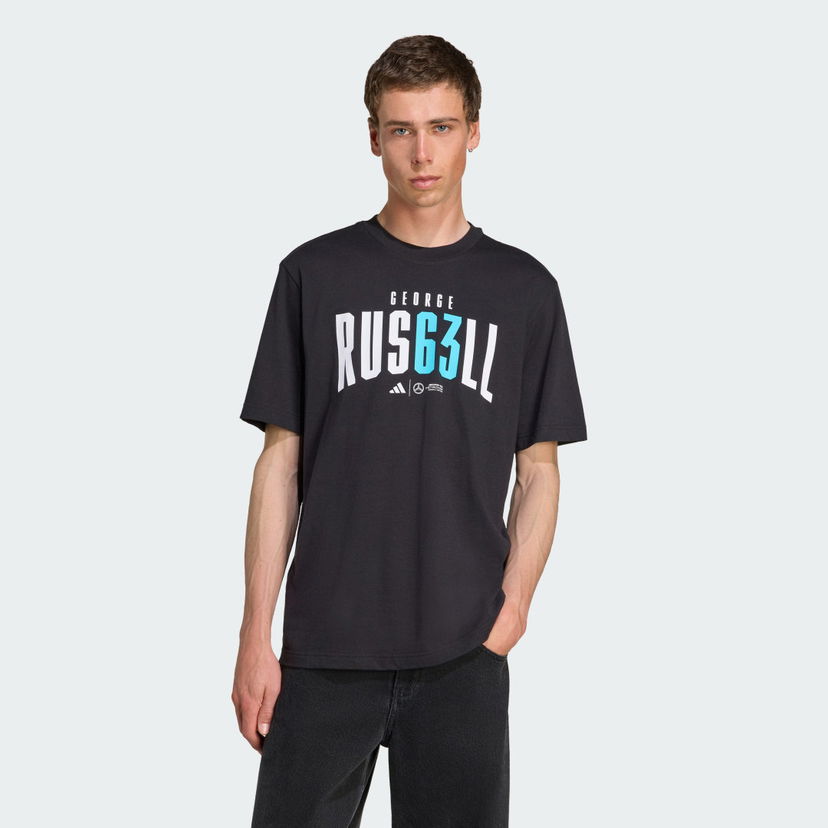 Majica adidas Performance Mercedes-AMG Petronas Formula One Team George Russell T-Shirt Črna | JZ8905