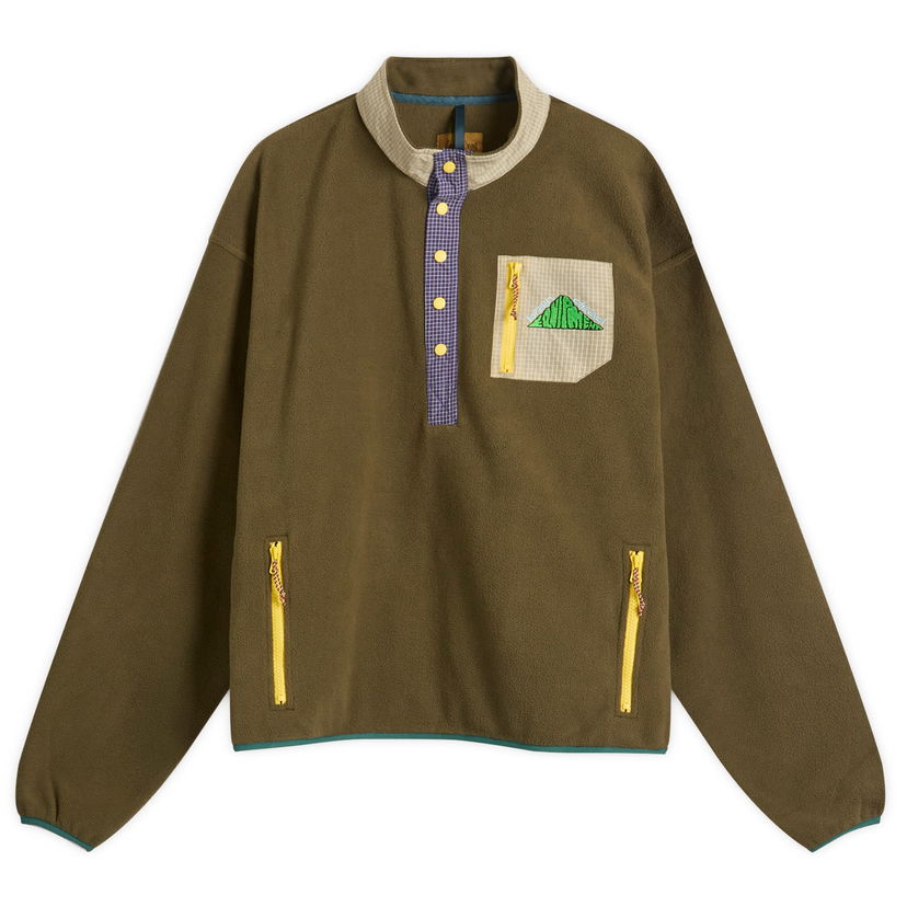 Pleteni pulover Brain Dead Brain Dead Equipment Fleece Pullover Jacket Zelena | BDP25T34O043-OLV