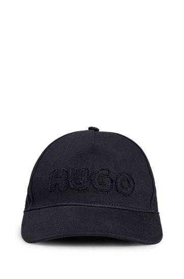 Kapa BOSS HUGO Cotton-twill Cap with Raw-edge Logo Mornarica | 50539561
