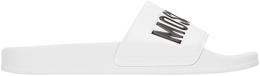 Superge in čevlji Moschino Moschino Embossed Slides Bela | MB28022G1G G10