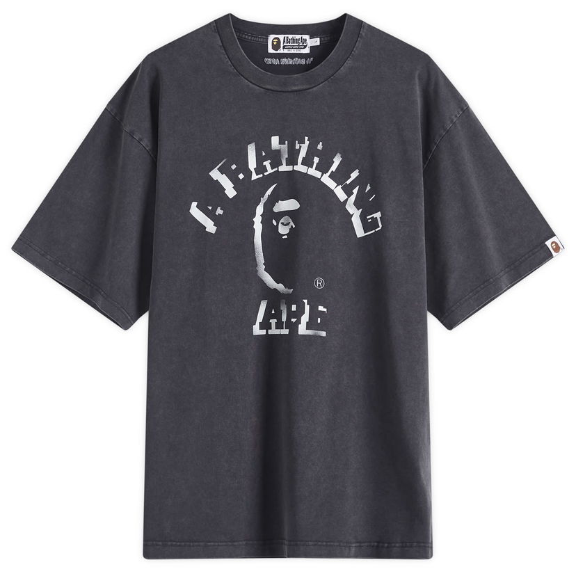 Majica BAPE Garment Dye Spray Print Relaxed Fit Tee Črna | 001CSL301345M-BLK