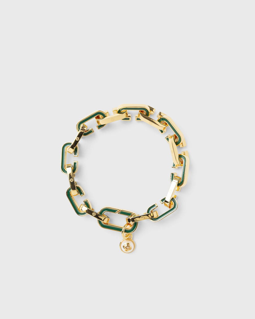 Zapestnica Casablanca Enamel "C" Link Bracelet Zelena | A-AW25-JW-322-01