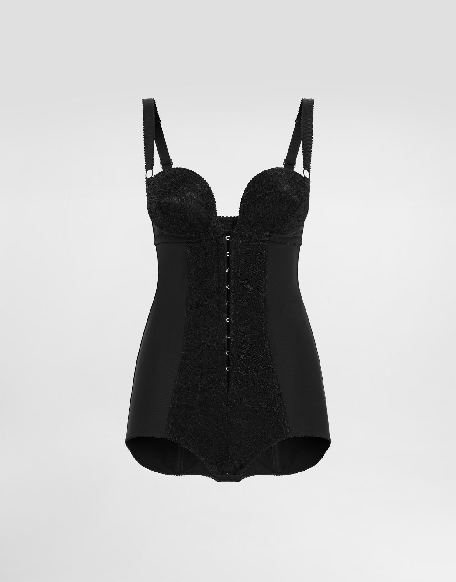 Bodi Dolce & Gabbana Dolce & Gabbana Lace Bodysuit with Deep Neckline and Conical Cups Črna | F7AR0TGDC1ON0000, 0