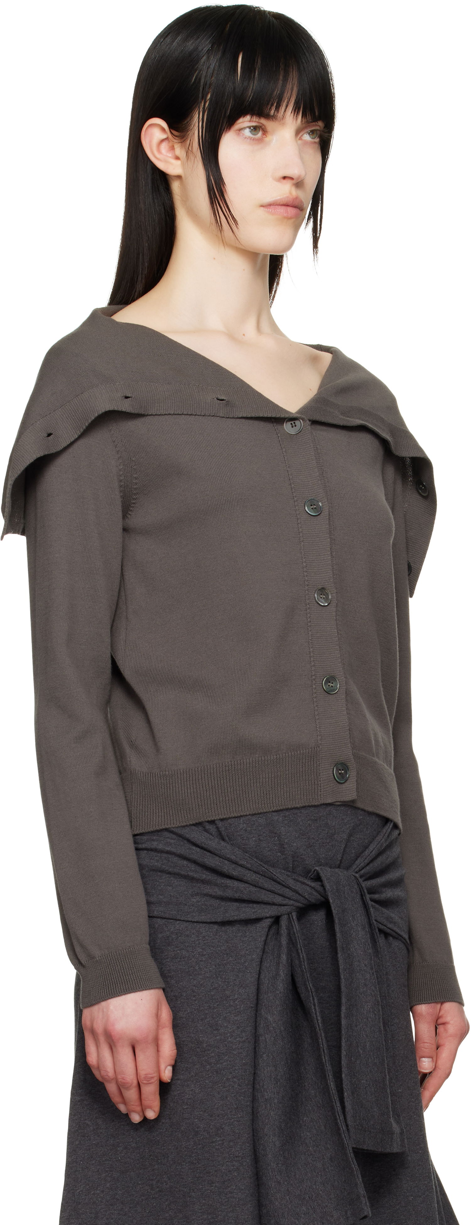 Pleteni pulover OUR LEGACY Our Legacy Open Knit Cardigan Siva | W2253OF, 1