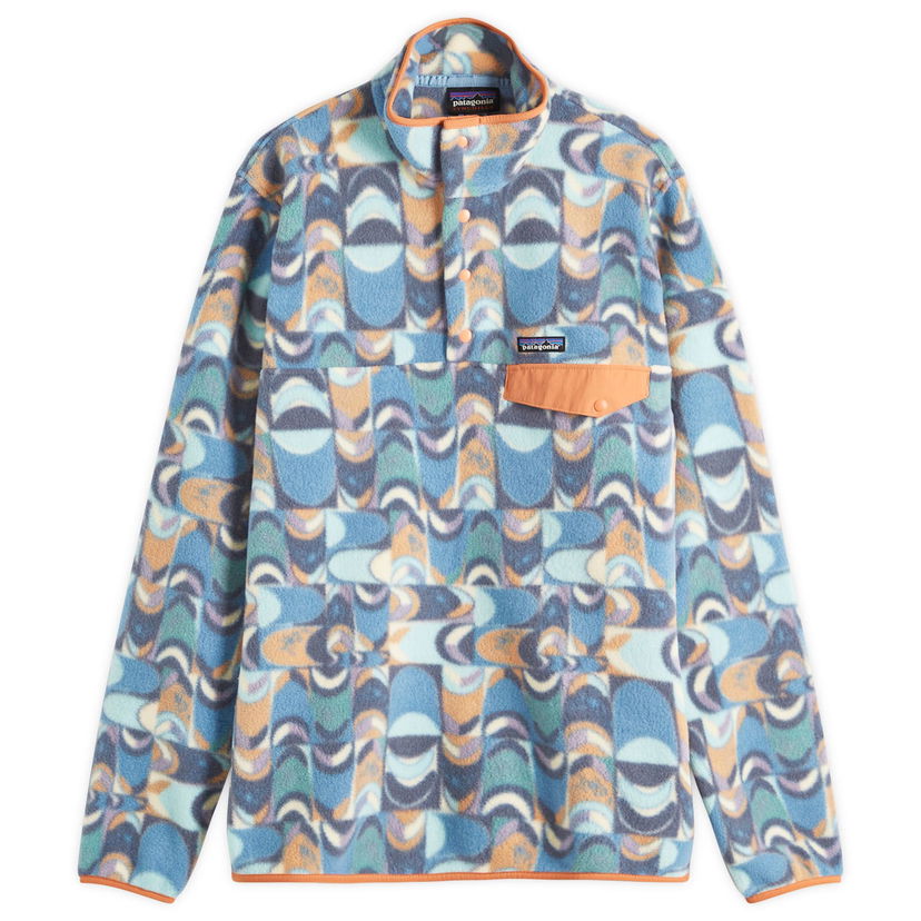 Pleteni pulover Patagonia Lightweight Synchilla Snap-T Pullover Fleece Swallowtail Geo, Size Large Modra | 25551-SLGS