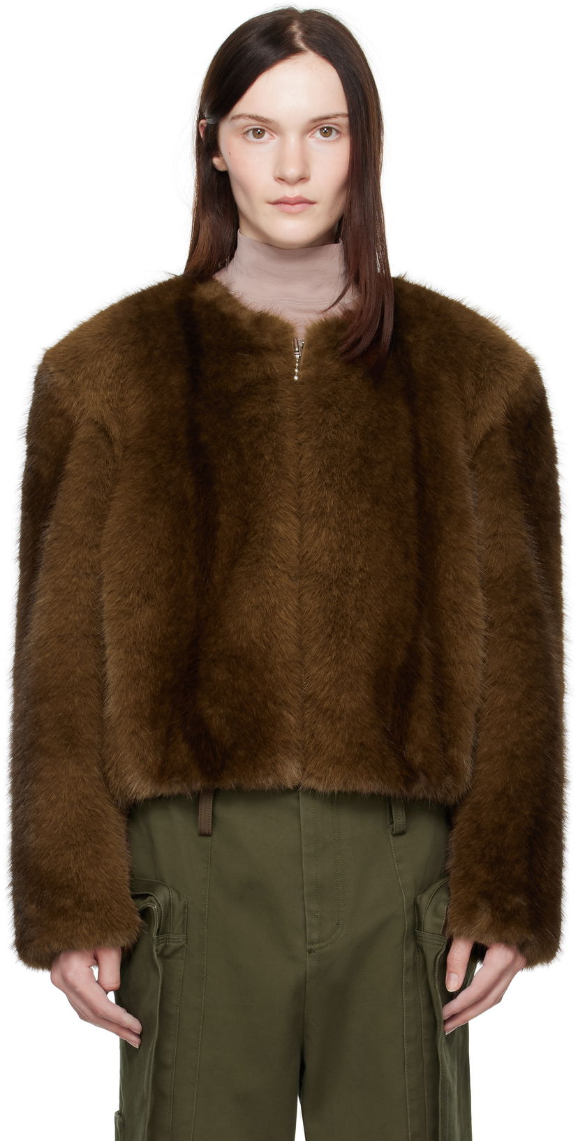 Jakna STAND STUDIO Faux-Fur Jacket Rjava | 66411-9019