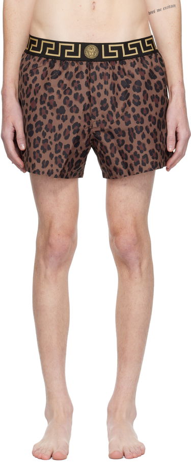 Kopalke Versace Leopard Print Swim Shorts Rjava | ABU01022_1A12573, 0