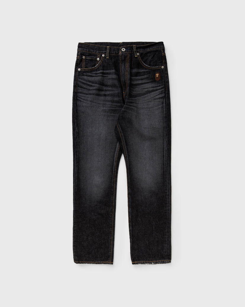 Kavbojke BAPE ONE POINT REGULAR FIT 13 OZ DENIM PANTS Jeans Črna | 001DPK801006MBLK