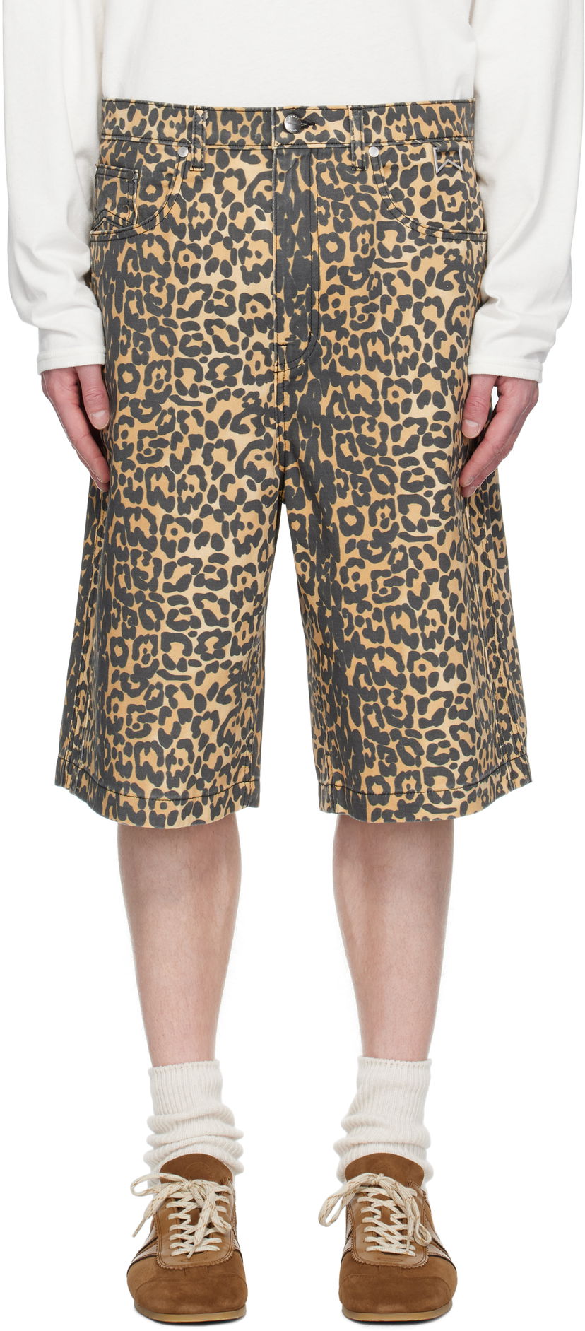 Kratke hlače Rhude Rhude Leopard Traxedo Baggy Denim Shorts Rumena | RHSS25SH05012