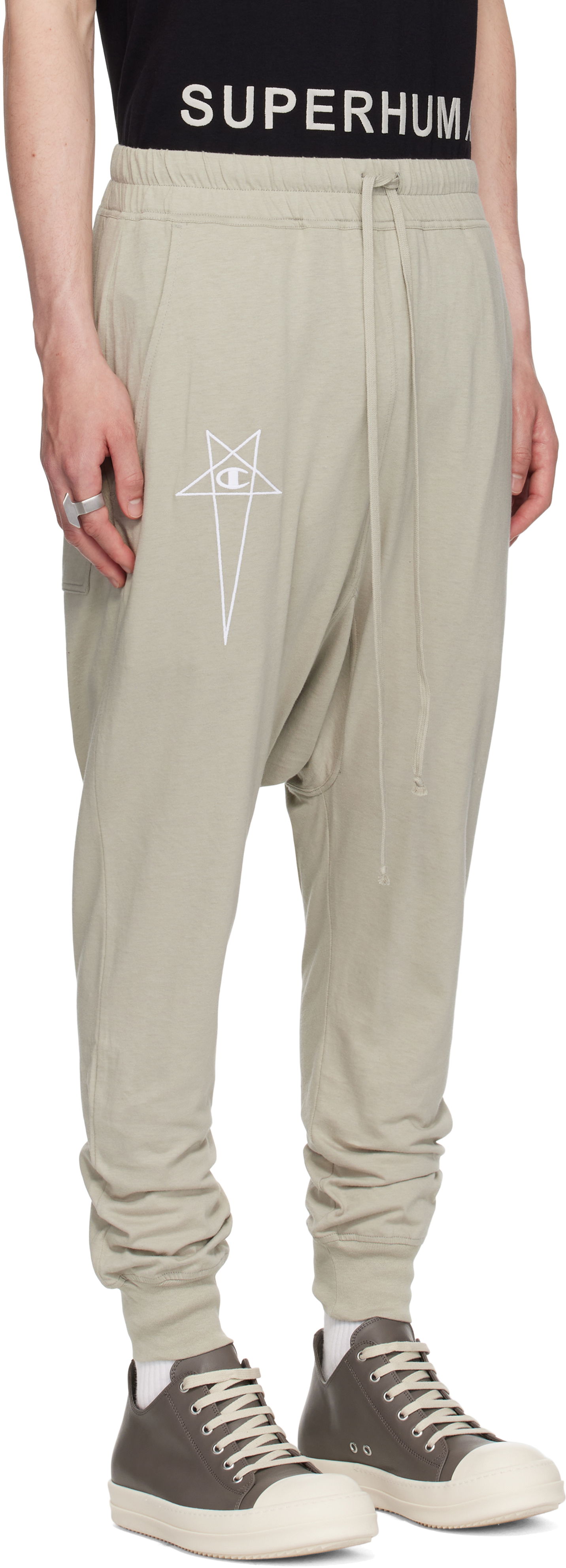 Trenirka Rick Owens Rick Owens Champion Edition Prisoner Drawstring Sweatpants Siva | CM01E1690 CHJG JERSEY, 1