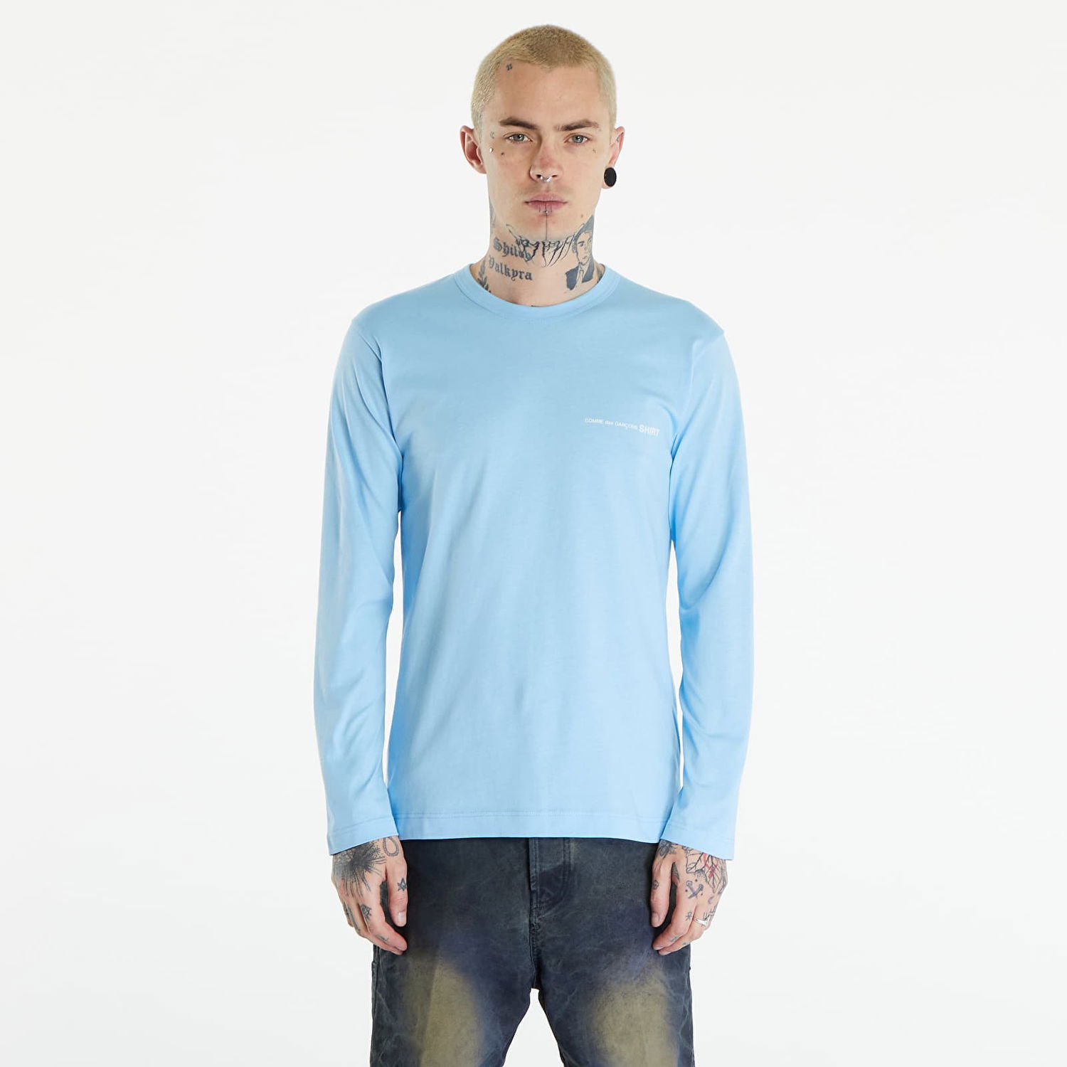 Majica Comme des Garçons SHIRT Long Sleeve Tee Knit Blue Modra | FM-T024 Blue, 0