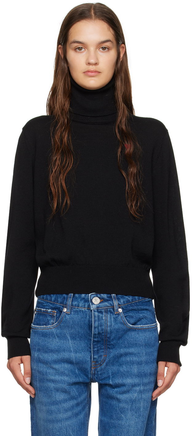 Pleteni pulover AMI Turtleneck Črna | FKS411.KN0025, 0
