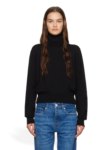 Pleteni pulover AMI Turtleneck Črna | FKS411.KN0025